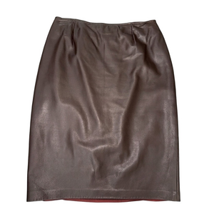 Danier Leather Women’s Genuine Leather Brown Pencil Skirt Size 6